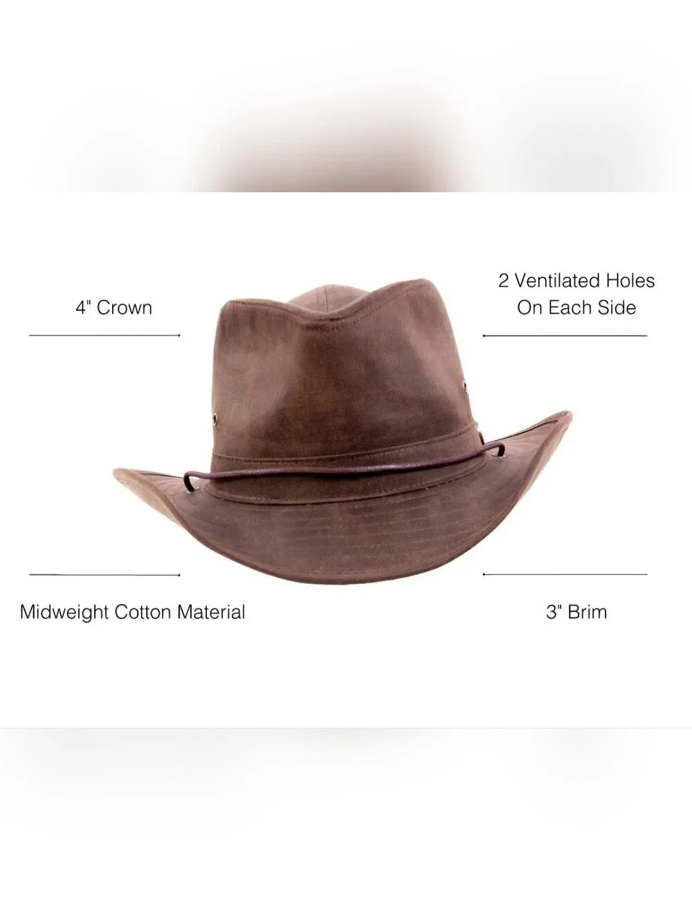 Irwin Brown Western Weathered Outback Hat by American Hat Makers Med 7-1/8